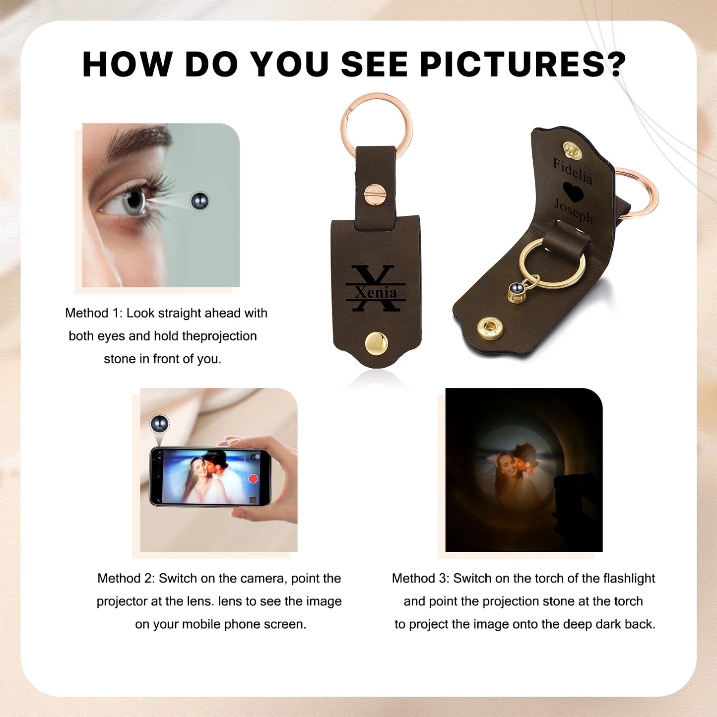 Memory Projection Leather Keychain