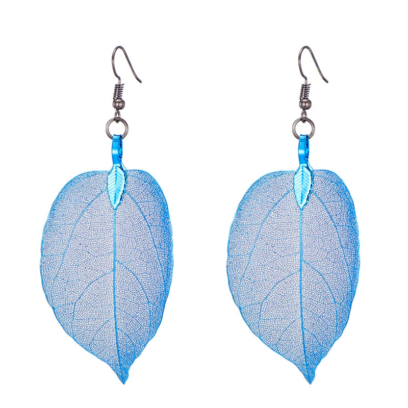 Vibrant Leaf Drop Earrings