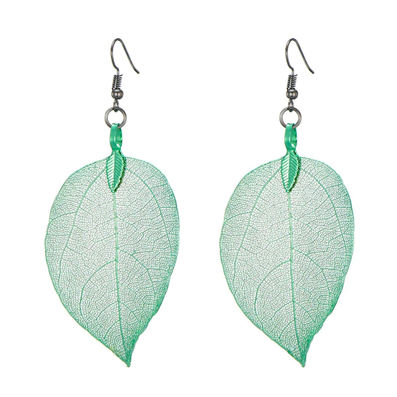 Vibrant Leaf Drop Earrings