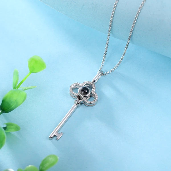 Engraved Memory Key Necklace