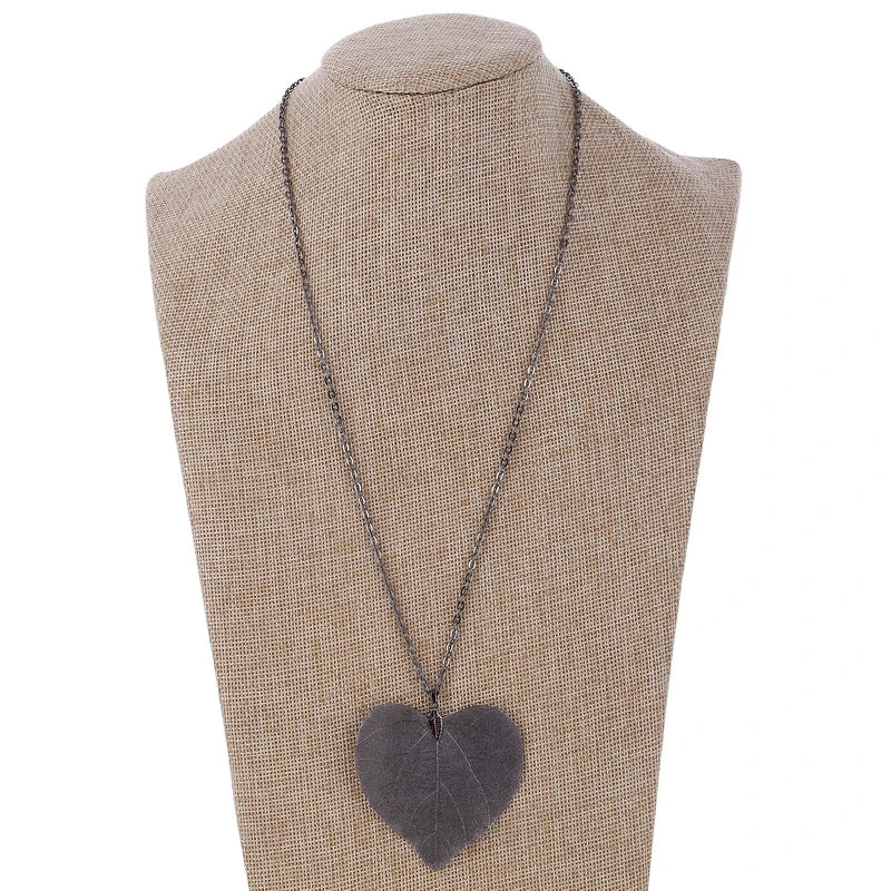 Heart Leaf Pendant Necklace