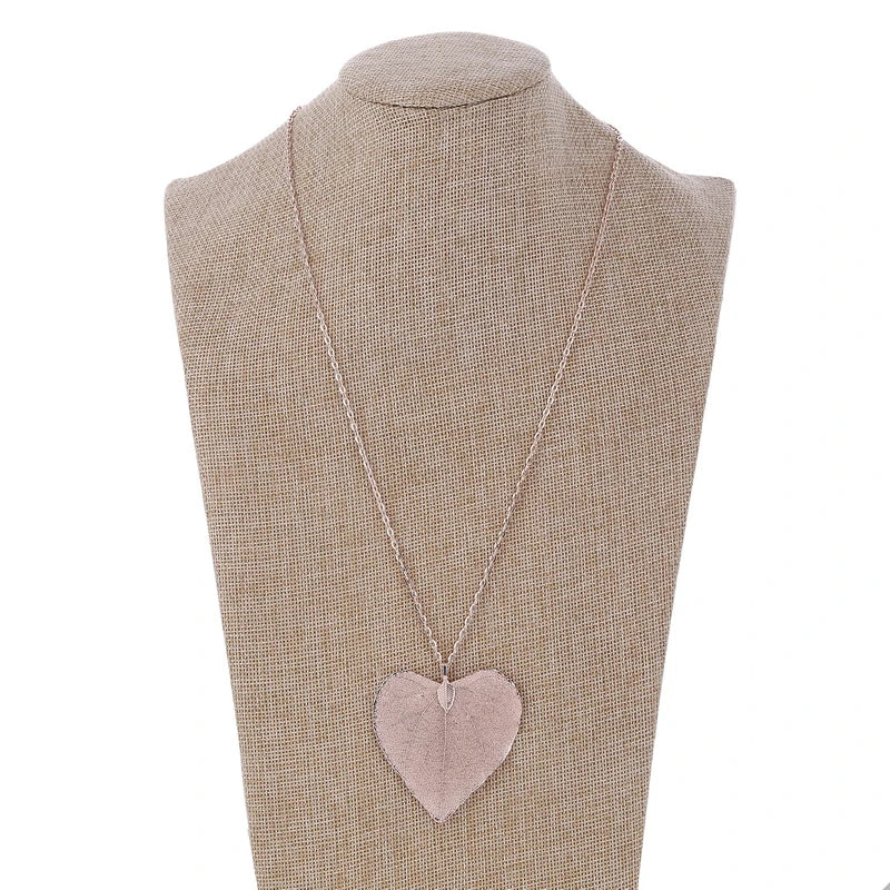 Heart Leaf Pendant Necklace