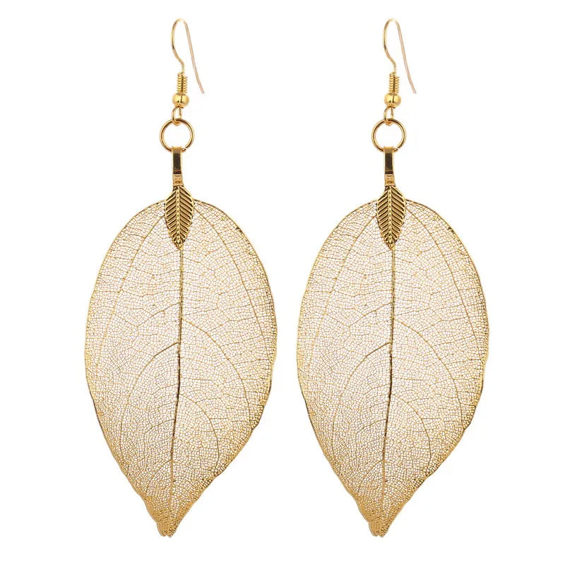 Vibrant Leaf Drop Earrings