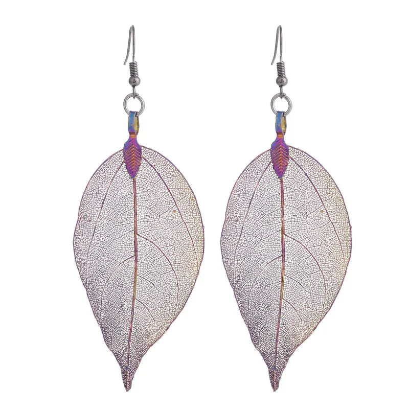 Vibrant Leaf Drop Earrings