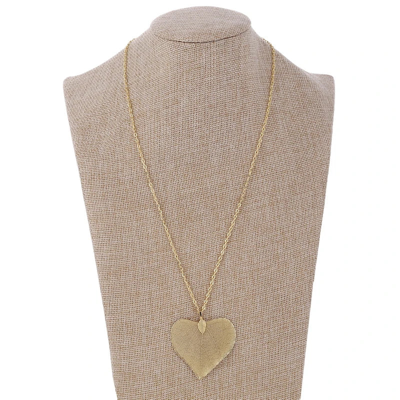 Heart Leaf Pendant Necklace