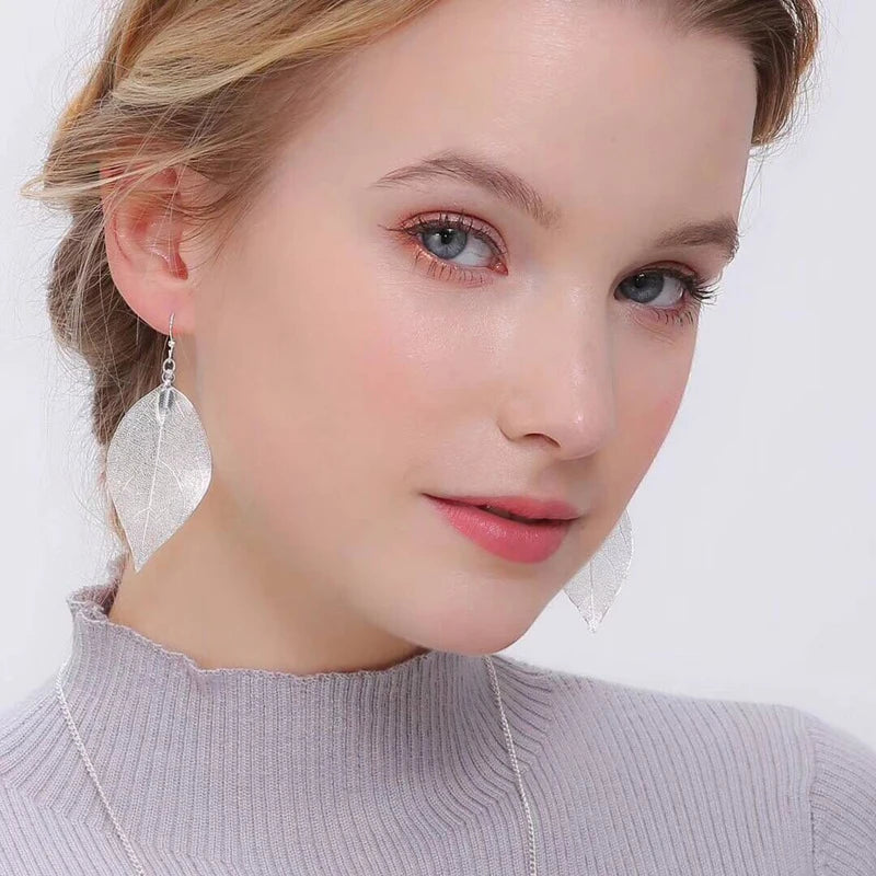 Vibrant Leaf Drop Earrings