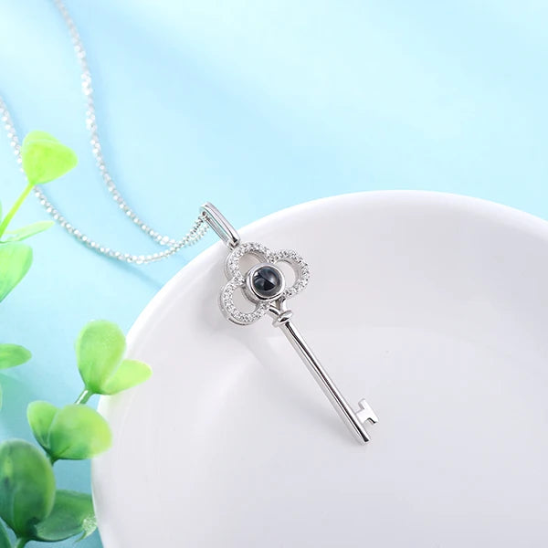 Engraved Memory Key Necklace