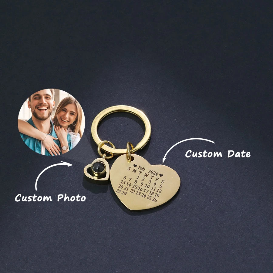 Heartfelt Photo Projection Keychain