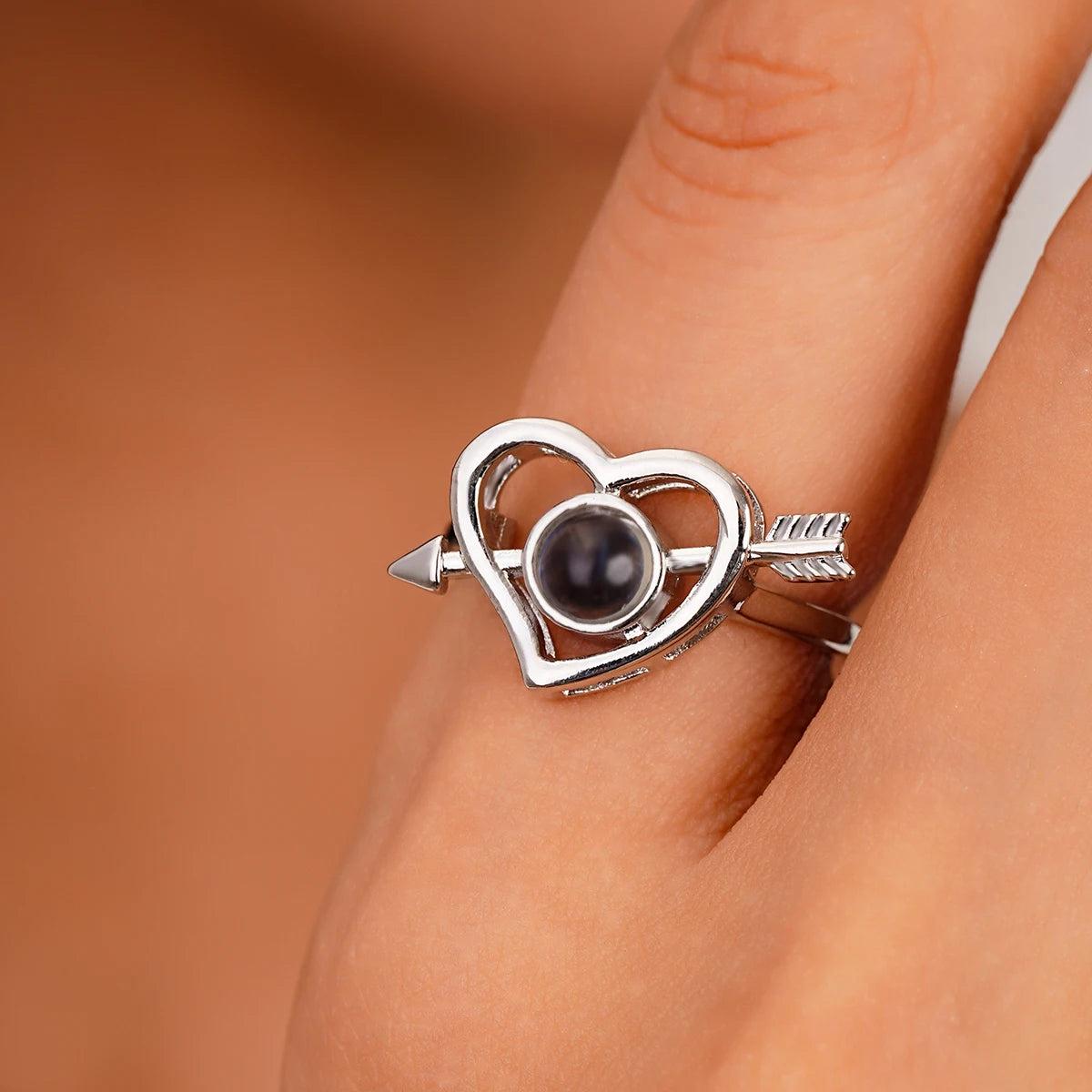 Custom Photo Heart Ring