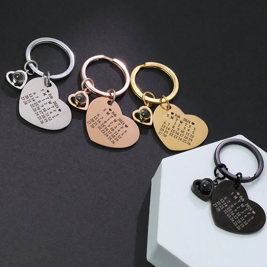 Heartfelt Photo Projection Keychain