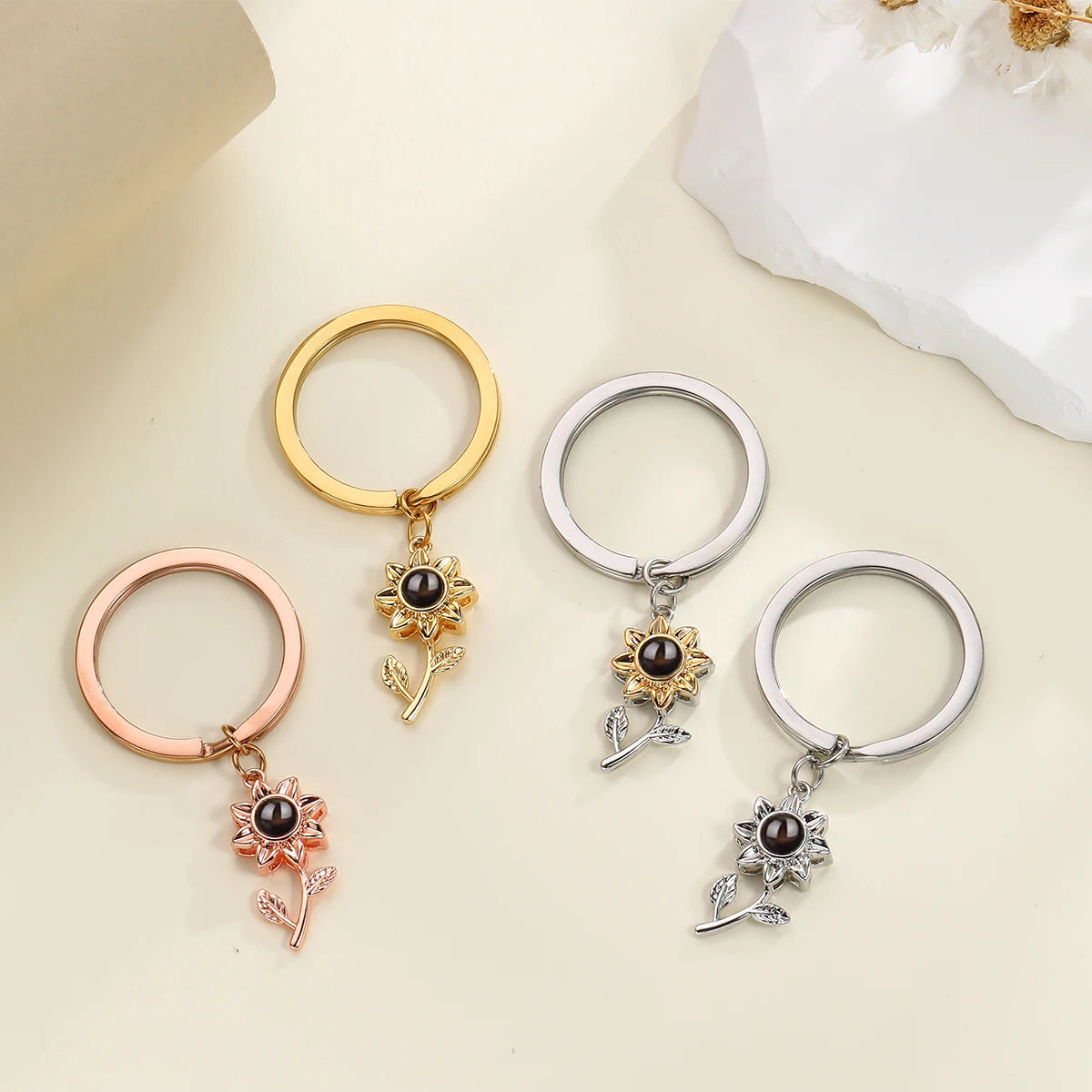 Sunflower Photo Key Ring