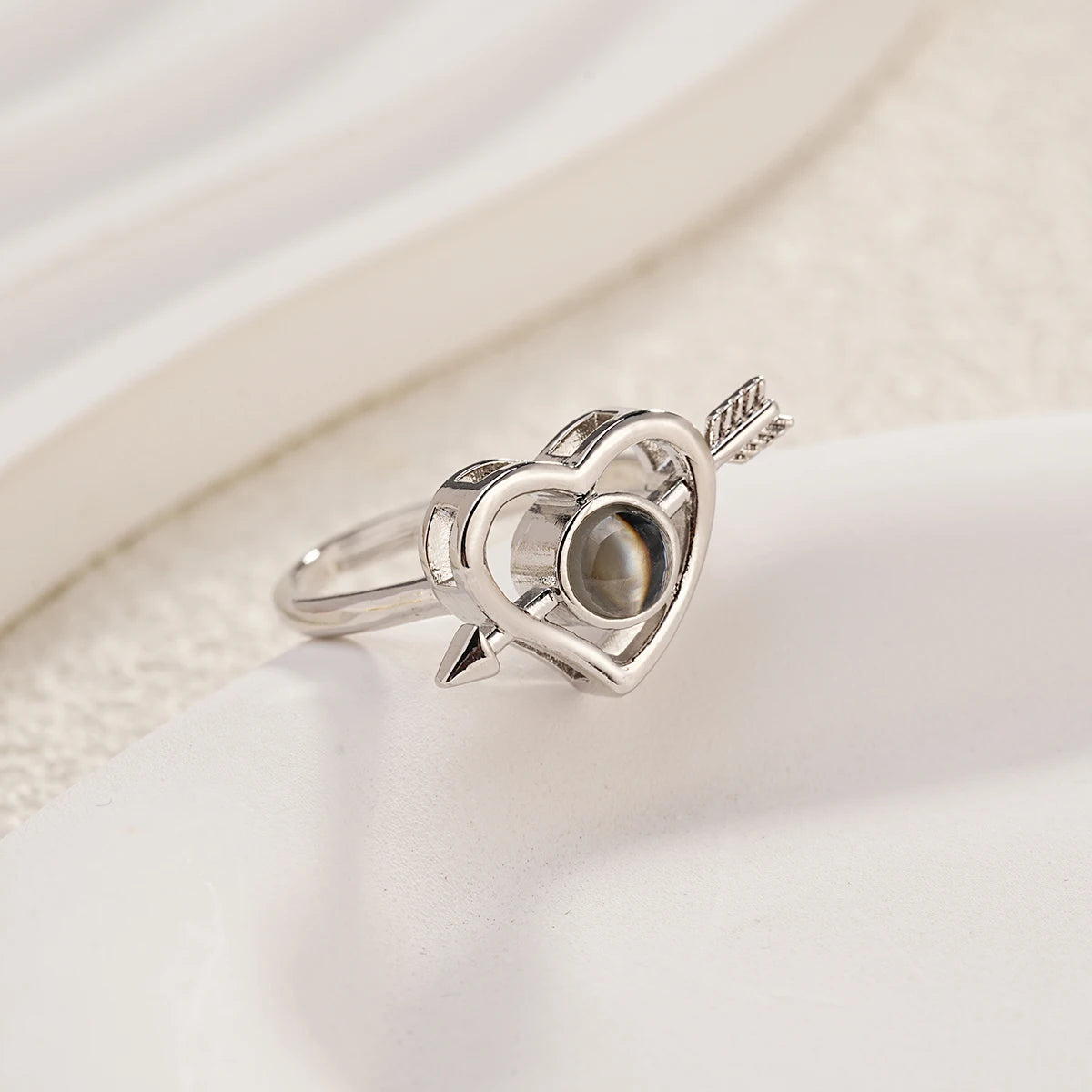 Custom Photo Heart Ring