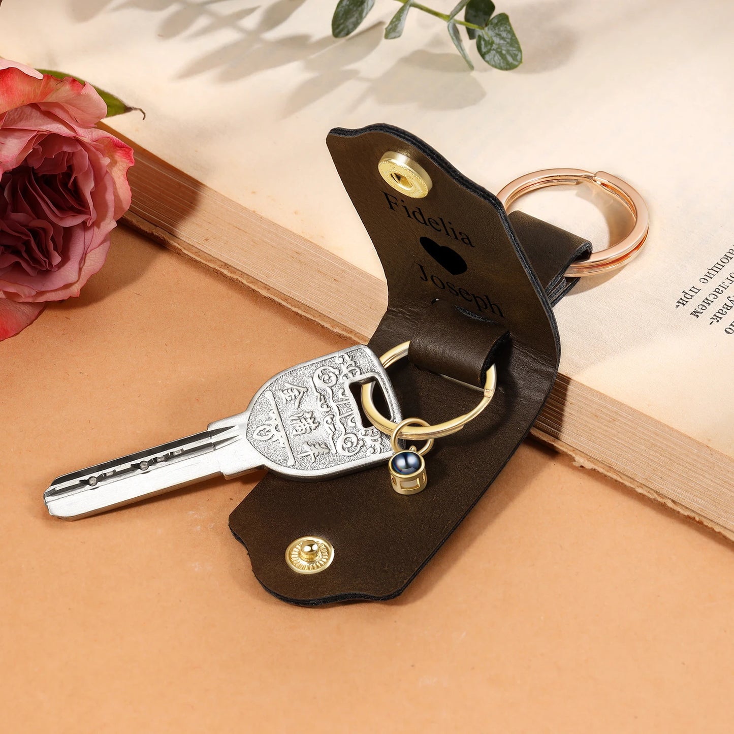 Memory Projection Leather Keychain