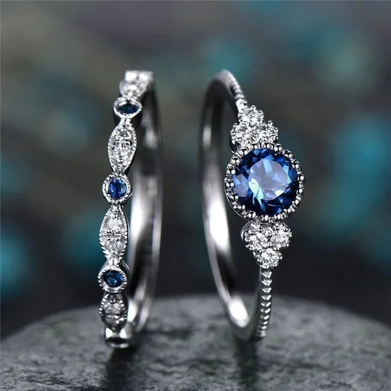 Celestial Blue Elegance Rings