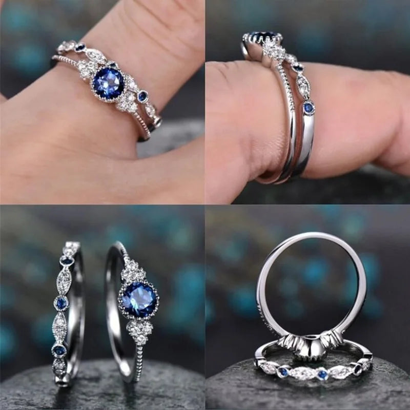 Celestial Blue Elegance Rings