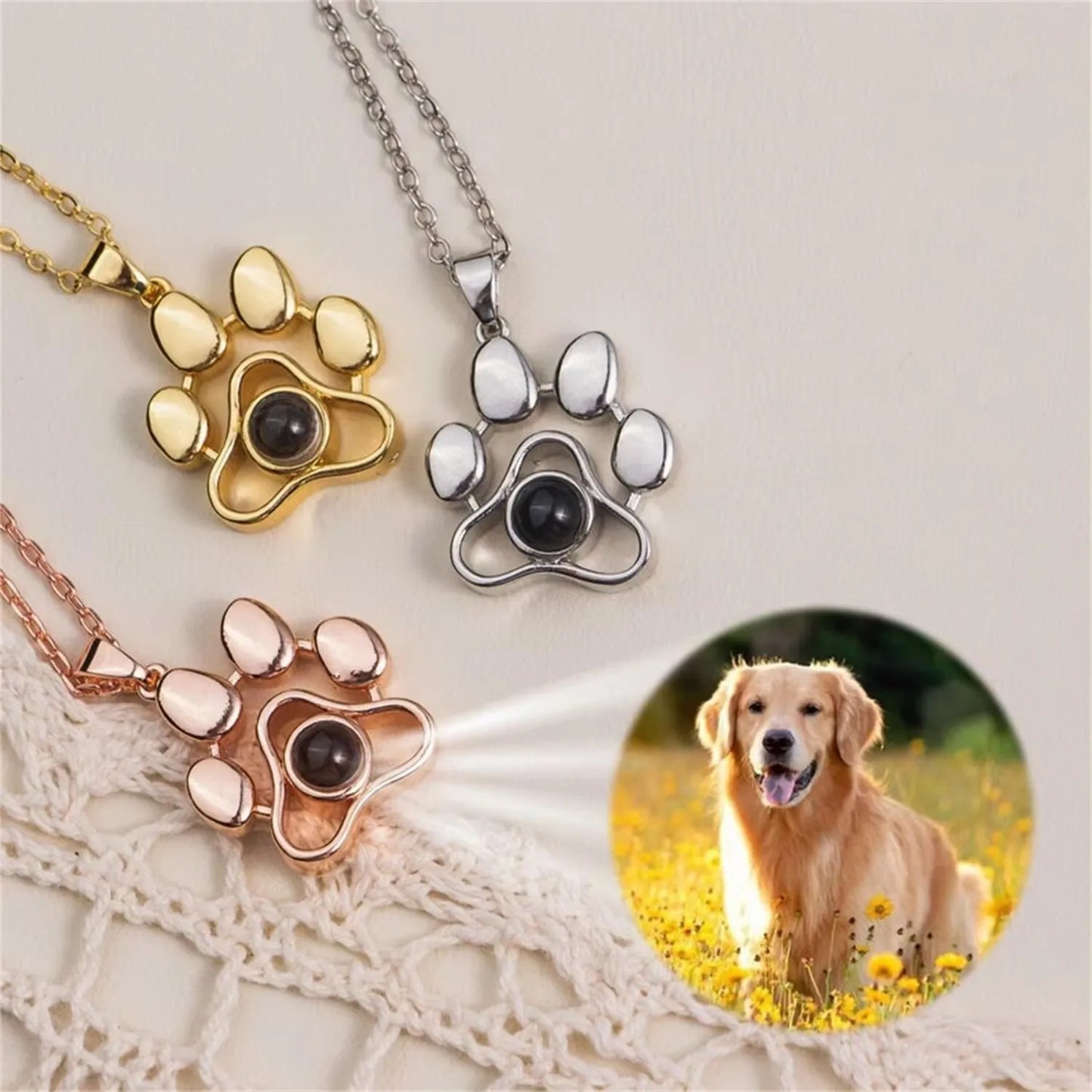Love Paw Projection Necklace