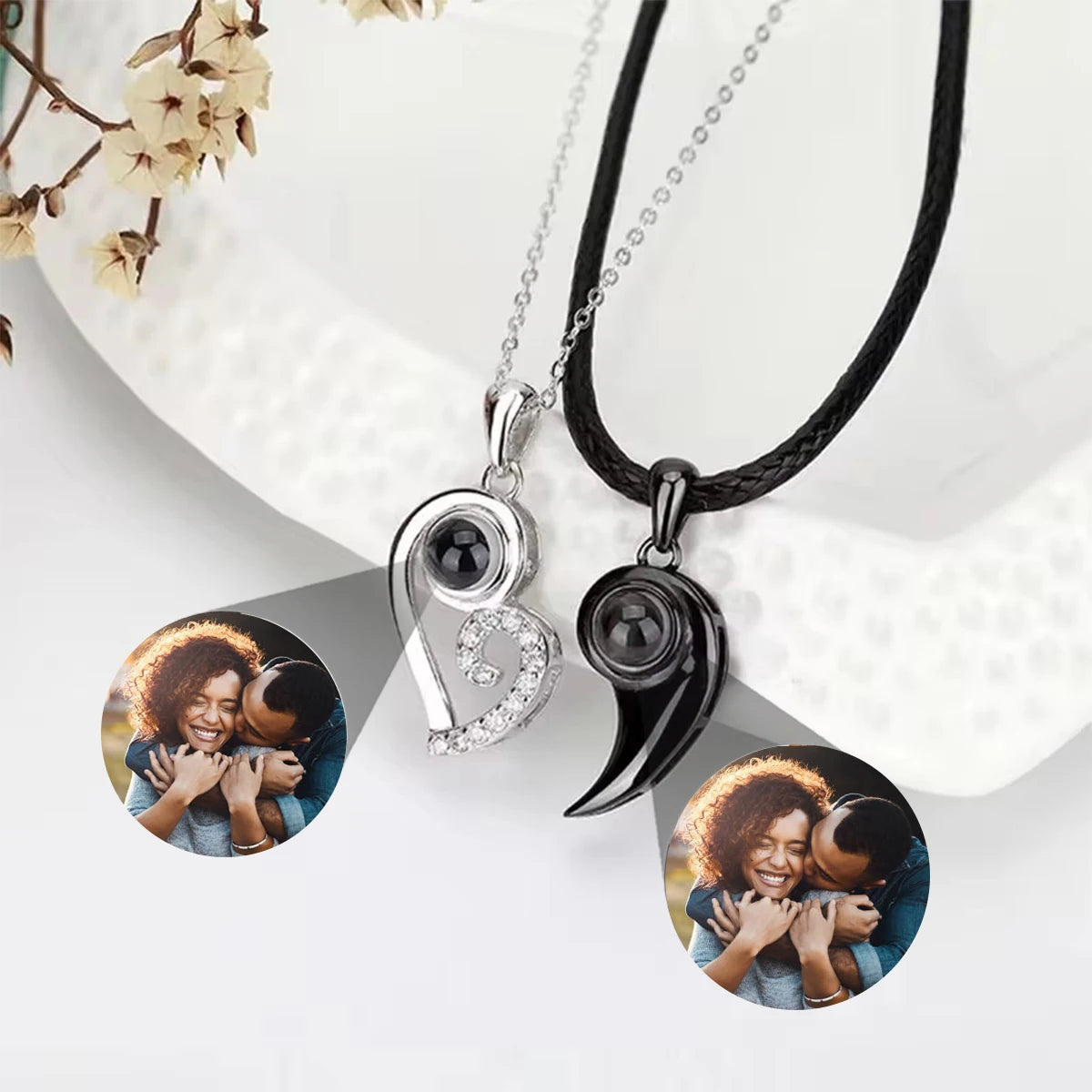 Customized Heart Photo Necklace