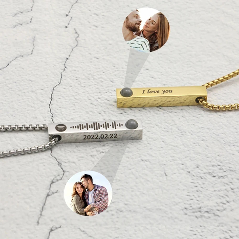 Memory Projection Necklace Keychain