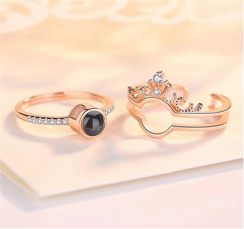 Sentimental Love Projection Ring
