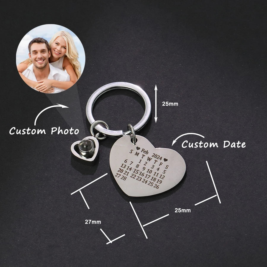 Heartfelt Photo Projection Keychain