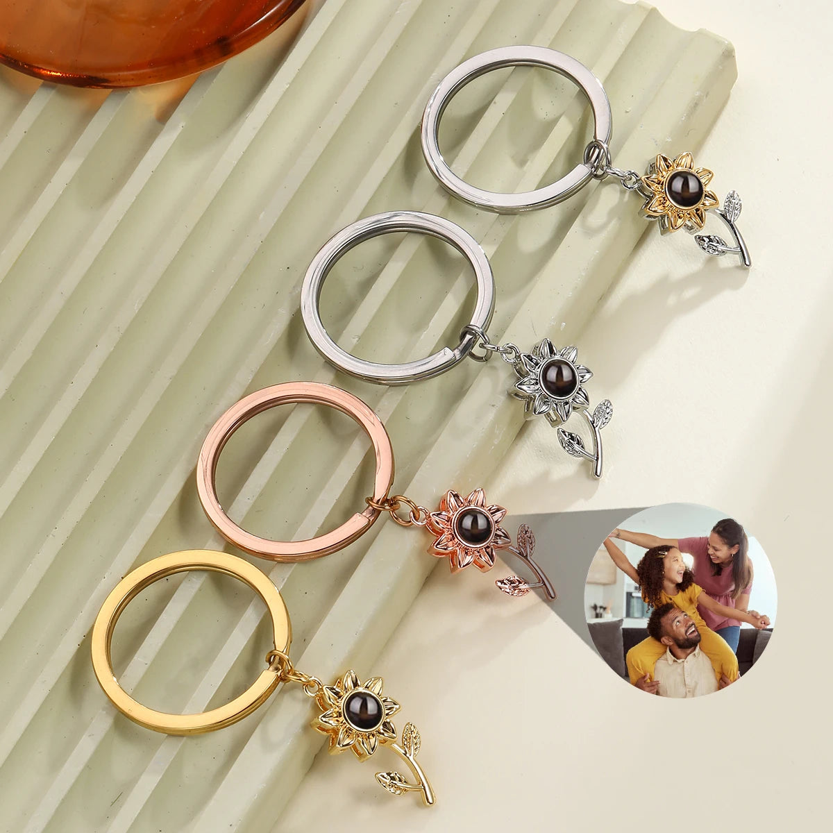 Sunflower Photo Key Ring
