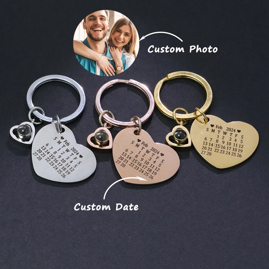 Heartfelt Photo Projection Keychain