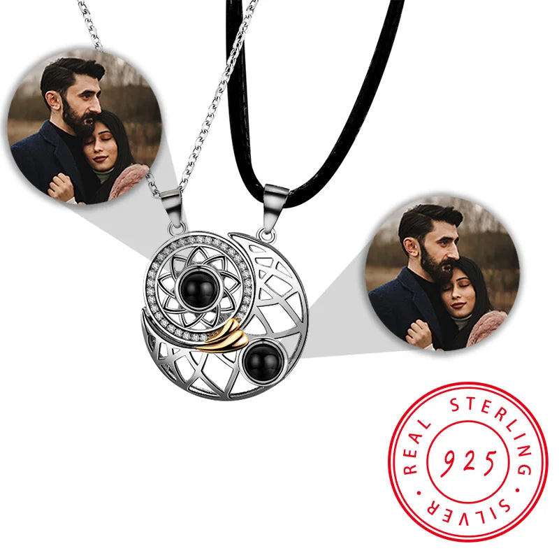 Sun Moon Couple Pendant Necklace