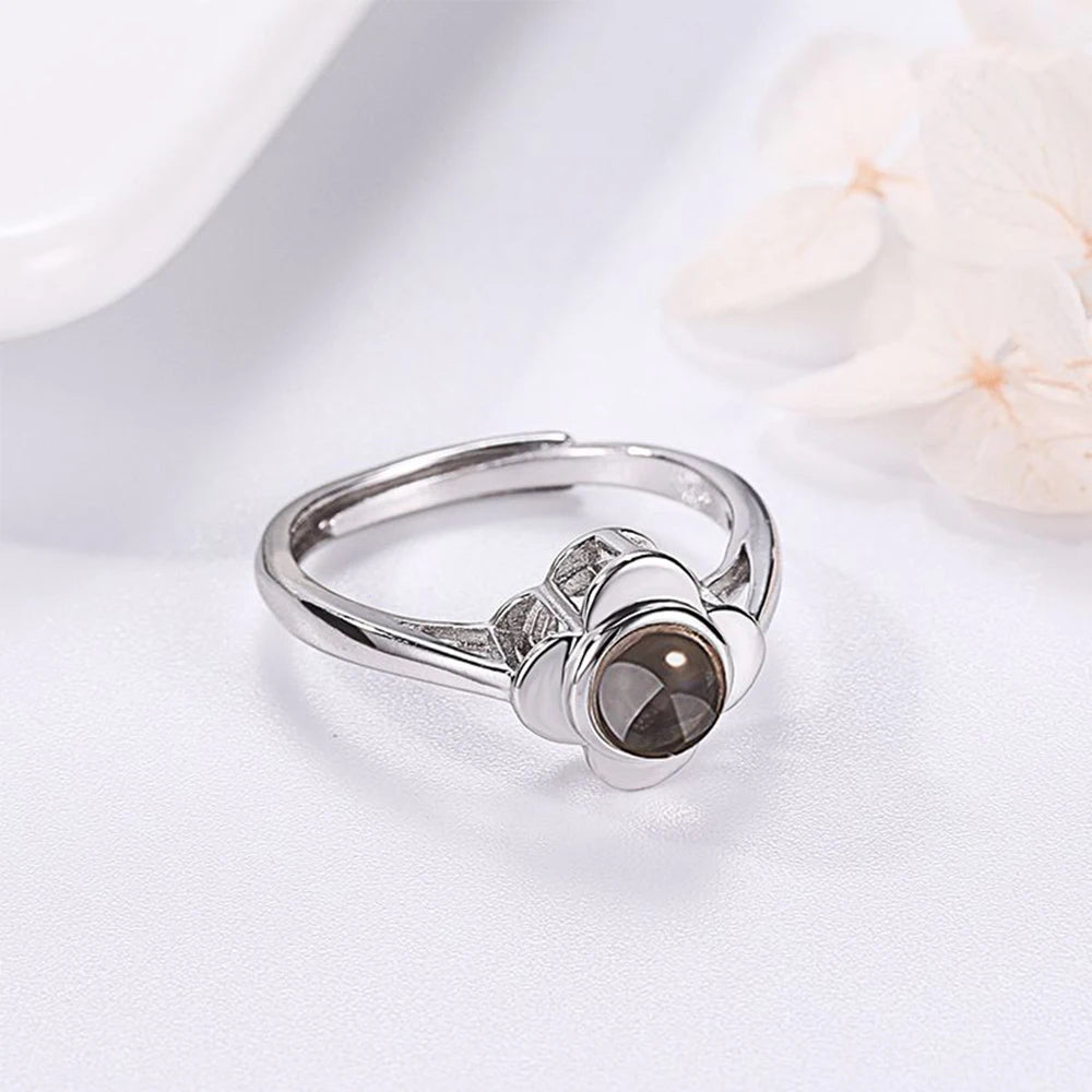 Engraved Love Photo Ring