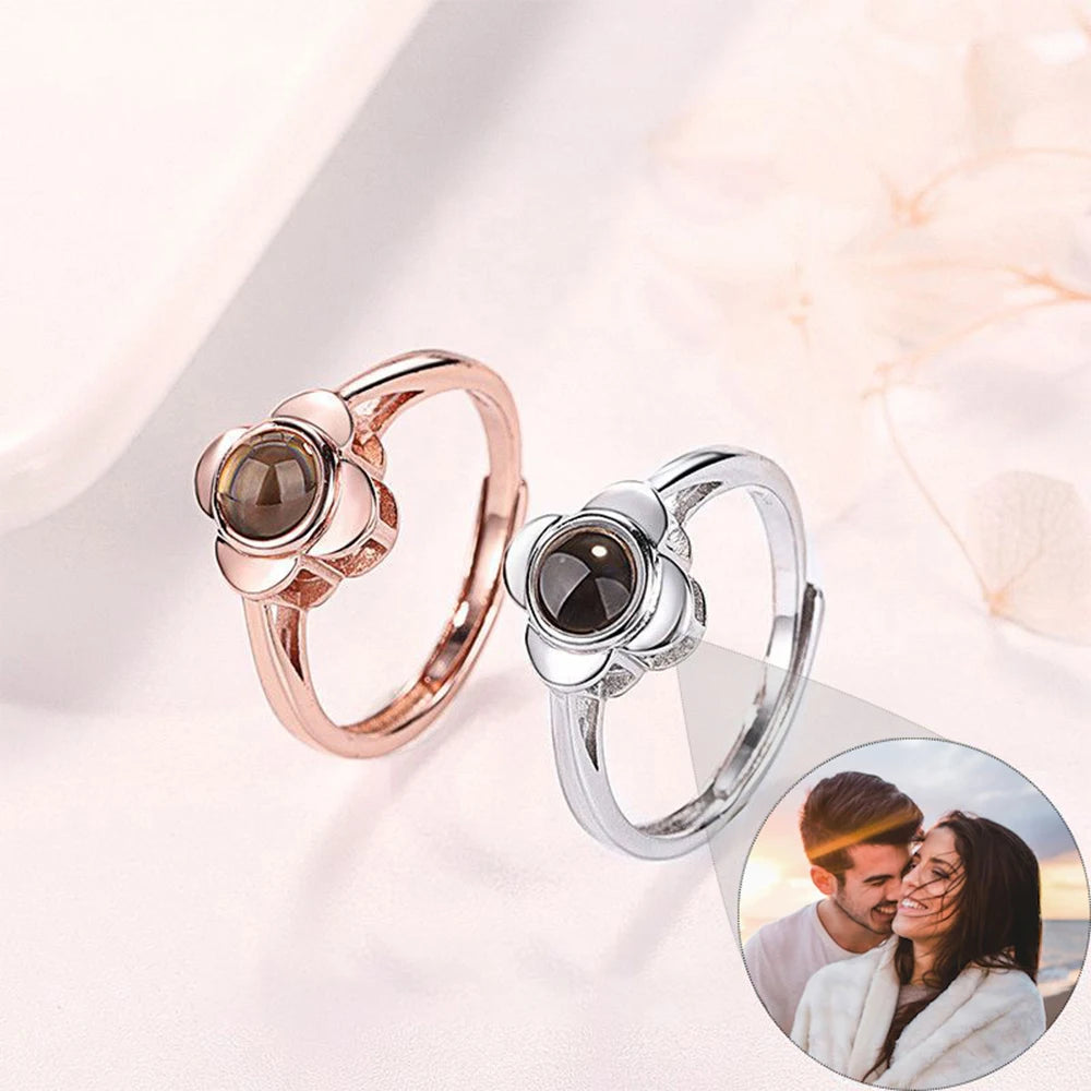 Engraved Love Photo Ring