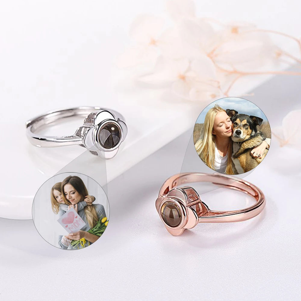 Engraved Love Photo Ring