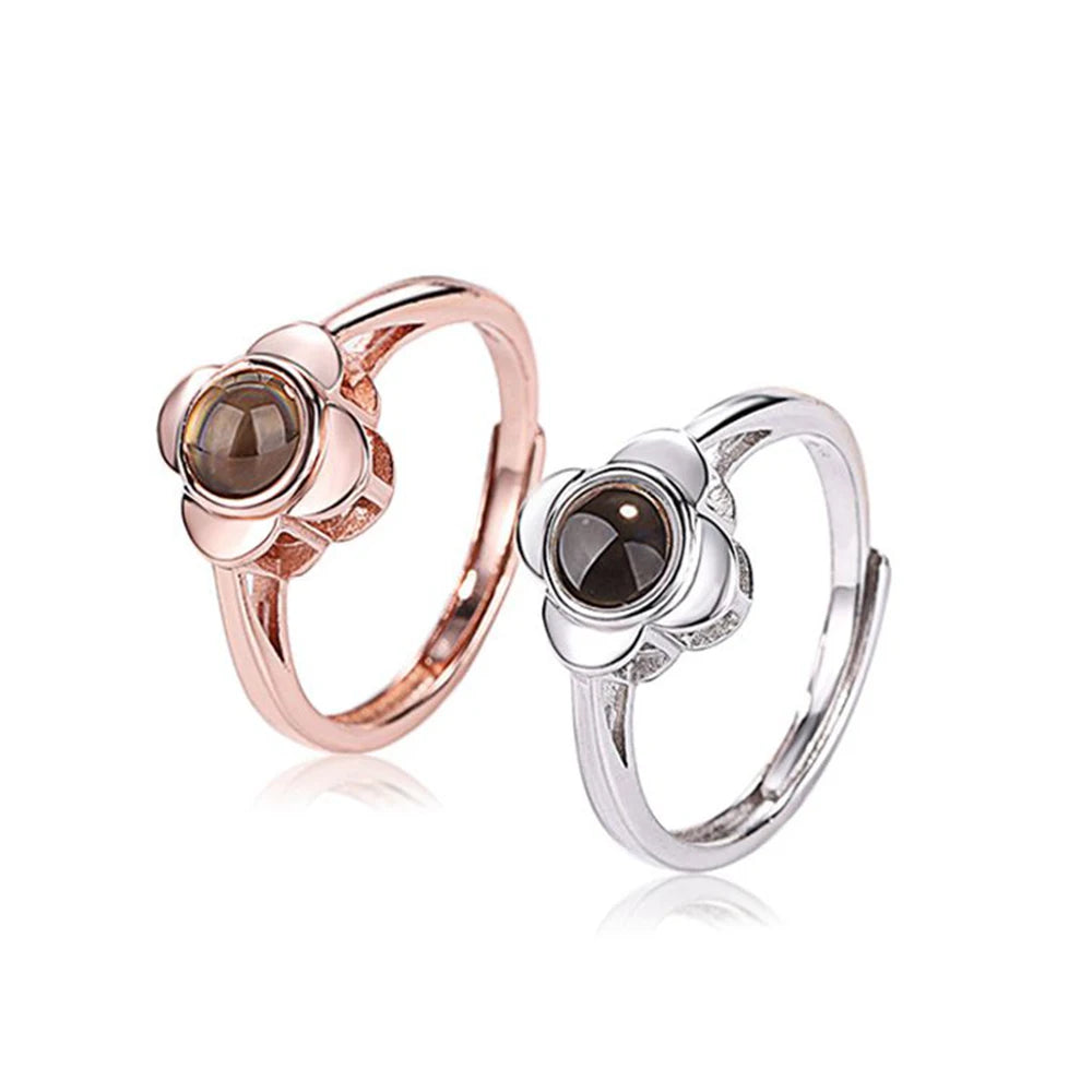 Engraved Love Photo Ring